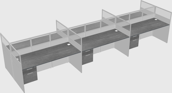Shared rectangular cubicle