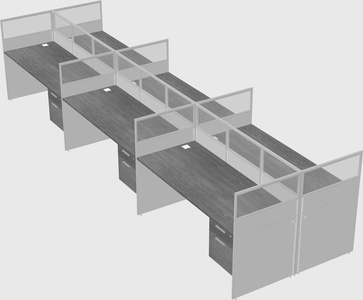 Shared rectangular cubicle