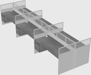 Shared rectangular cubicle