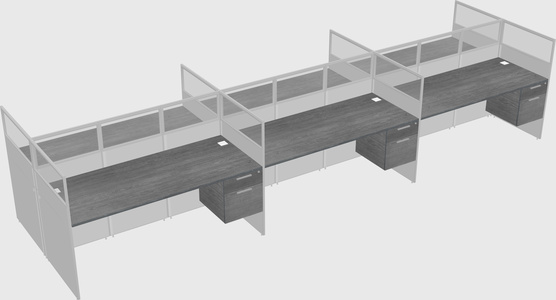 Shared rectangular cubicle