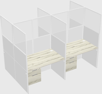 Shared rectangular cubicle