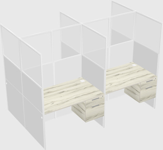 Shared rectangular cubicle