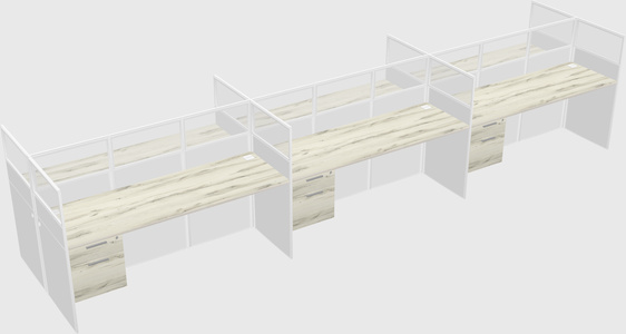 Shared rectangular cubicle