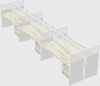 Shared rectangular cubicle
