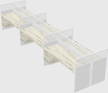 Shared rectangular cubicle