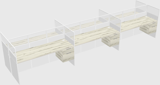 Shared rectangular cubicle