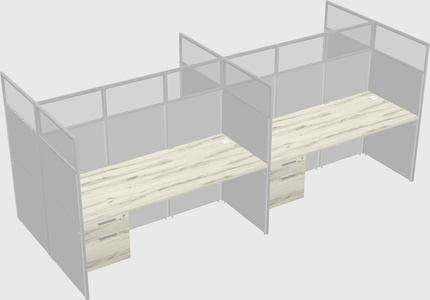 Shared rectangular cubicle