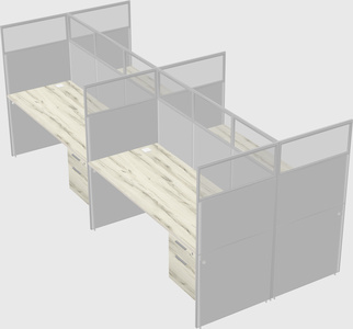 Shared rectangular cubicle