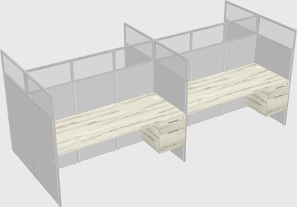 Shared rectangular cubicle