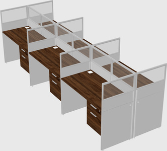 Shared rectangular cubicle
