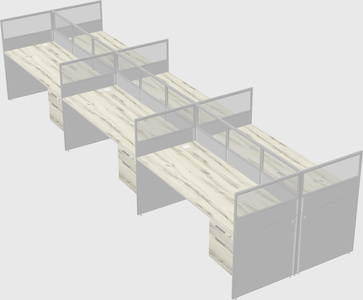 Shared rectangular cubicle