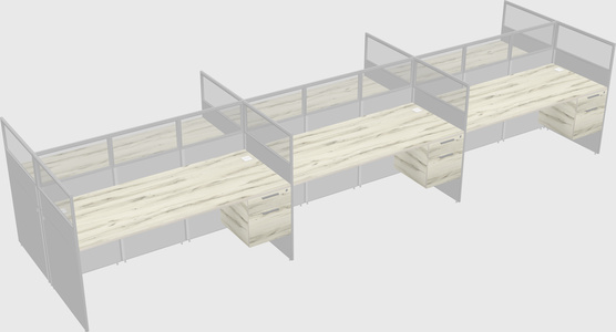 Shared rectangular cubicle