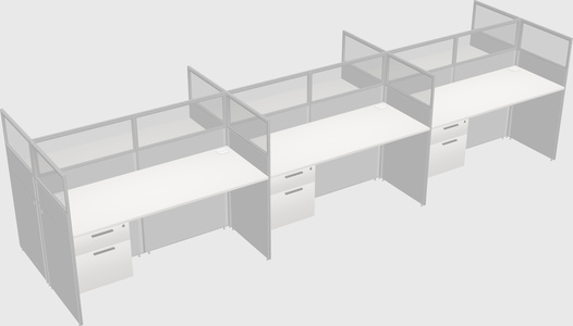 Shared rectangular cubicle