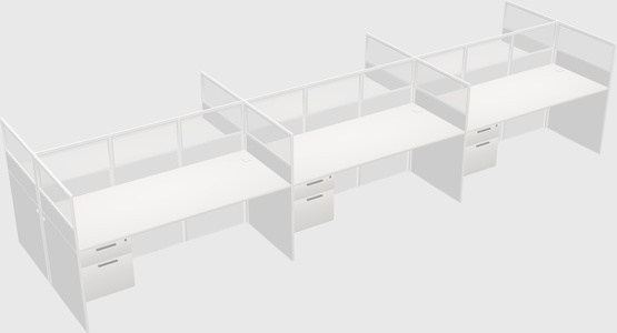 Shared rectangular cubicle