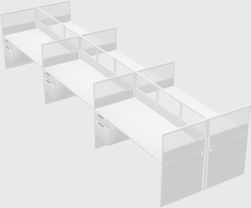 Shared rectangular cubicle