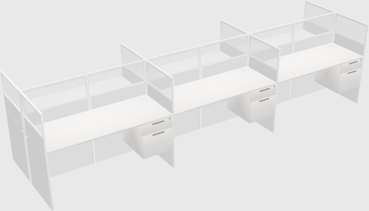Shared rectangular cubicle