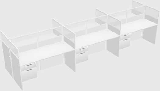 Shared rectangular cubicle