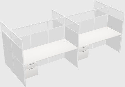 Shared rectangular cubicle