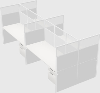 Shared rectangular cubicle