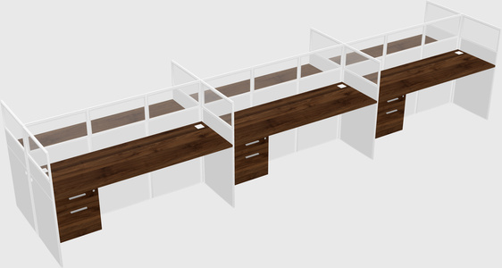 Shared rectangular cubicle