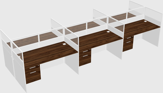 Shared rectangular cubicle