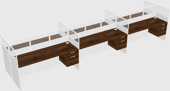 Shared rectangular cubicle