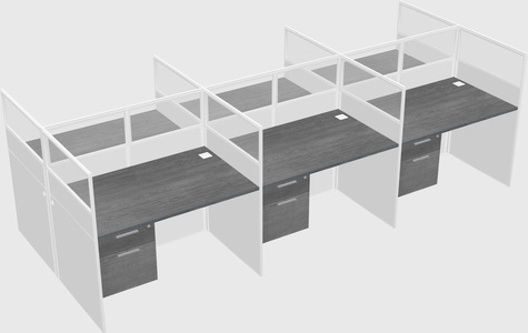 Shared rectangular cubicle