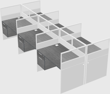 Shared rectangular cubicle