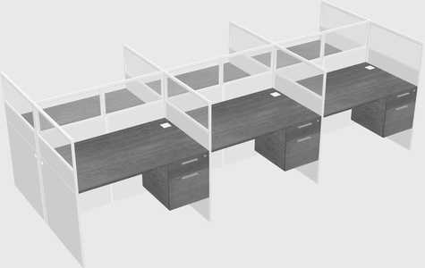 Shared rectangular cubicle