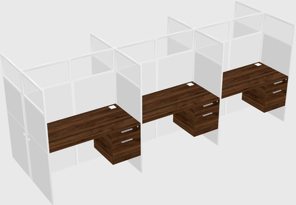 Shared rectangular cubicle