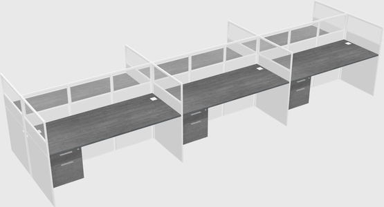 Shared rectangular cubicle