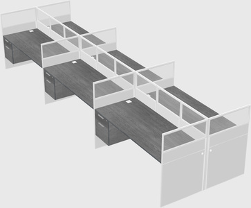 Shared rectangular cubicle