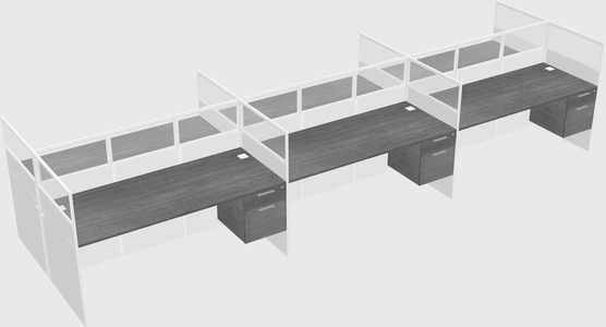 Shared rectangular cubicle
