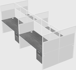 Shared rectangular cubicle