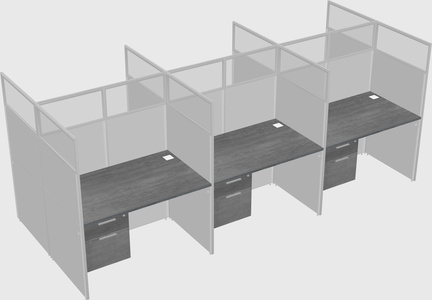 Shared rectangular cubicle