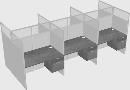 Shared rectangular cubicle