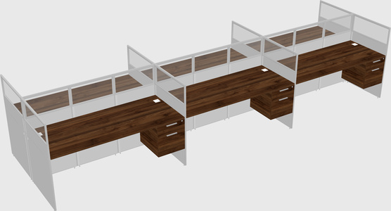 Shared rectangular cubicle