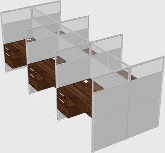 Shared rectangular cubicle