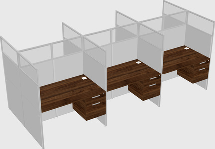 Shared rectangular cubicle