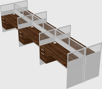 Shared rectangular cubicle