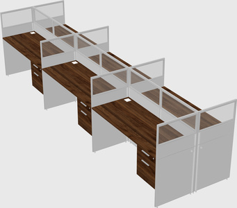 Shared rectangular cubicle