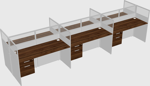 Shared rectangular cubicle