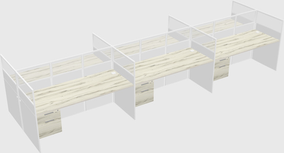 Shared rectangular cubicle