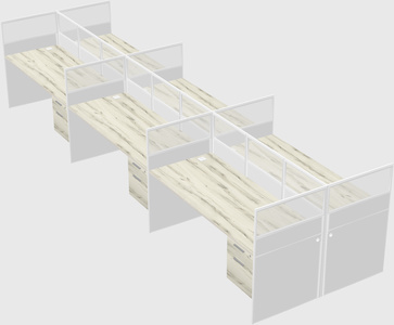 Shared rectangular cubicle