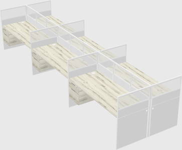 Shared rectangular cubicle