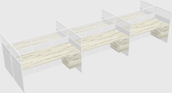 Shared rectangular cubicle