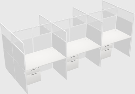 Shared rectangular cubicle