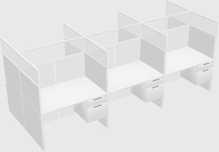 Shared rectangular cubicle