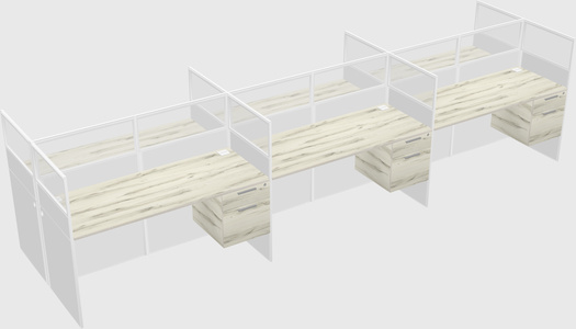 Shared rectangular cubicle