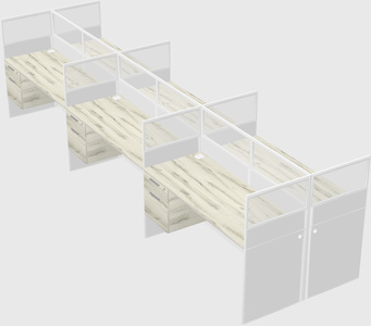 Shared rectangular cubicle